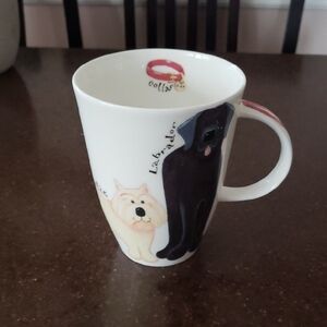 2001 ROY KIRKHAM Walkies Woof Dog Mug, English Bone China Dog Mug, Schnauzer ...